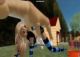 Hot 3 dimensional animated slut having some handsome joy with a dog