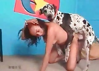 Naughty Latina and spotted doggy