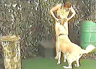 Milky doggie is the main star of this stunning bestiality vid