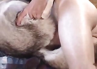 Intense human is fulfilling his fetish by fucking a doggo