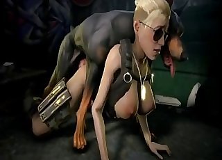 Cassie Cage gets pounded by a dog