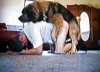 VHS video demonstrating a dude fucking a dog